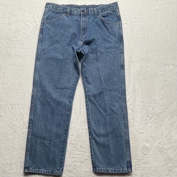Rustler By Wrangler Men’s Denim Jeans Regular Fit Straight Leg Blue 38 x 30 New - Picture 1 of 8
